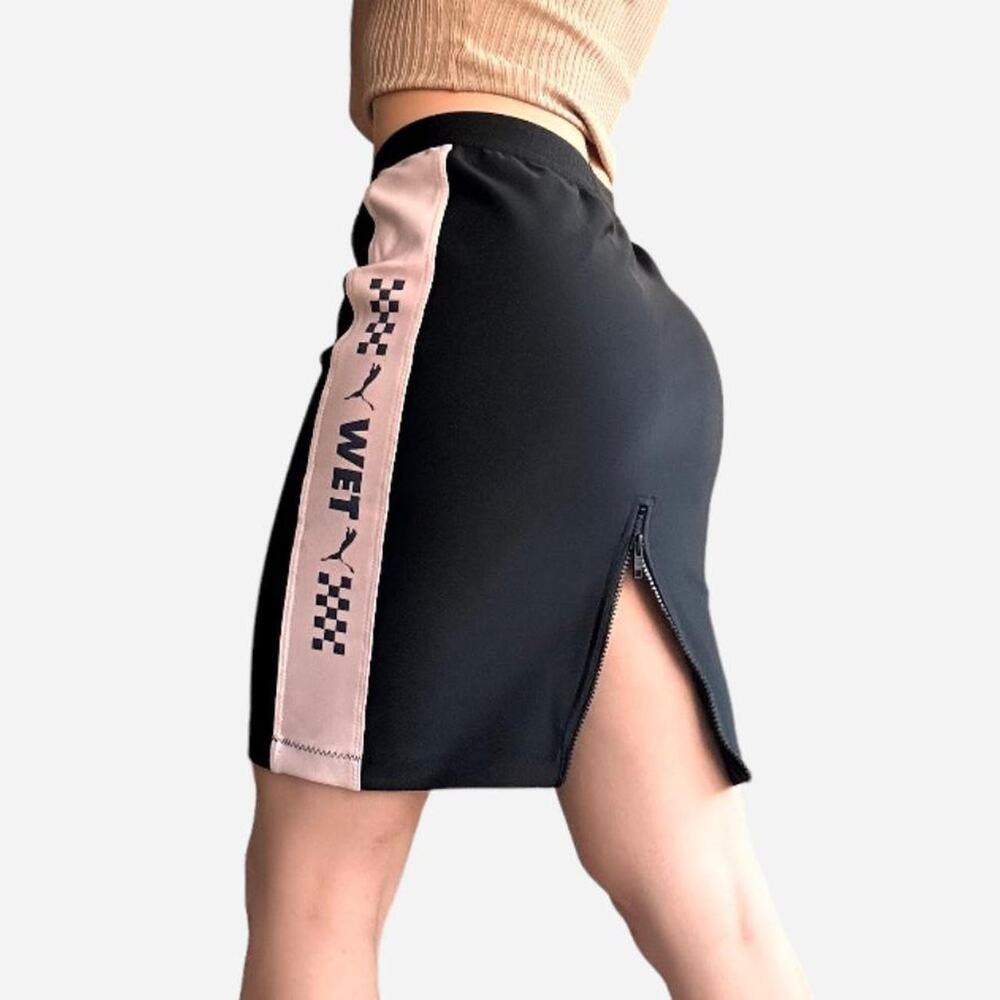 PUMA x Rihanna collab neoprene midi skirt streetwear sporty bodycon - size S